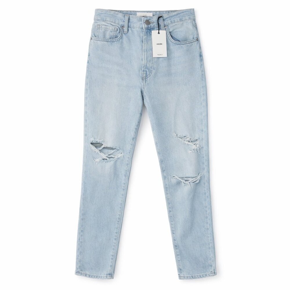 NWT FOREVER 21 High Rise Relaxed Fit Front Button Tapered Leg Jeans Size 27